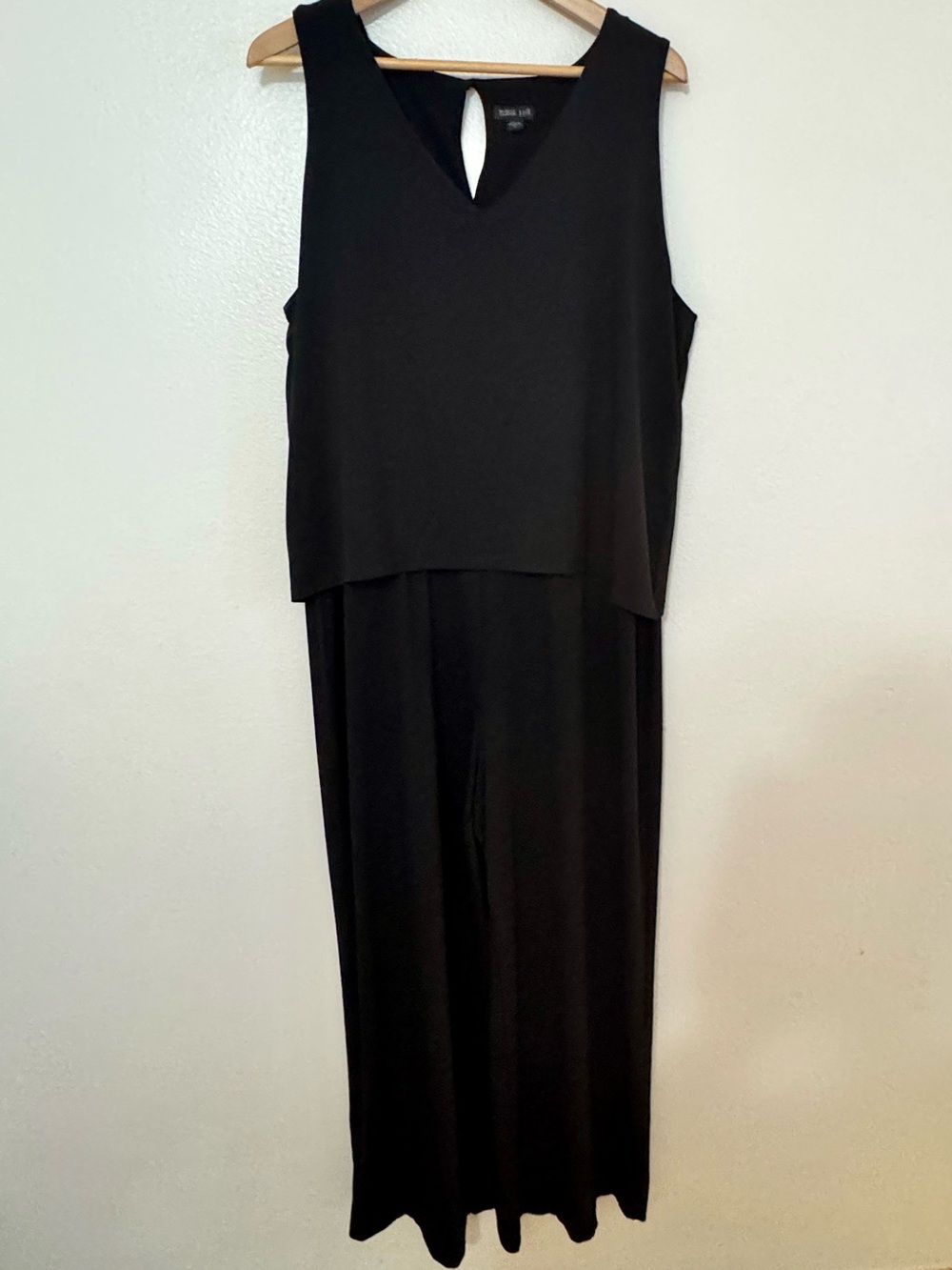 J. Jill Wearever XL Black Wide Leg Jumpsuit Popover Stretch